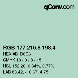 カラーコード: RGB 177 216.8 198.4 | qconv.com