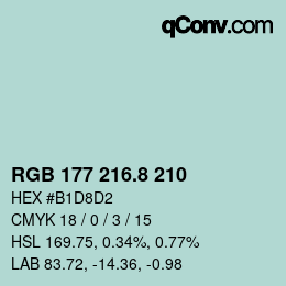 カラーコード: RGB 177 216.8 210 | qconv.com
