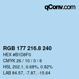 カラーコード: RGB 177 216.8 240 | qconv.com