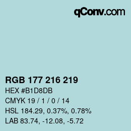 Color code: RGB 177 216 219 | qconv.com