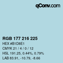 カラーコード: RGB 177 216 225 | qconv.com