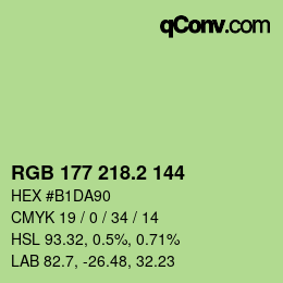 カラーコード: RGB 177 218.2 144 | qconv.com