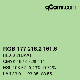 カラーコード: RGB 177 218.2 161.6 | qconv.com