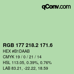 カラーコード: RGB 177 218.2 171.6 | qconv.com