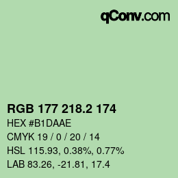 カラーコード: RGB 177 218.2 174 | qconv.com