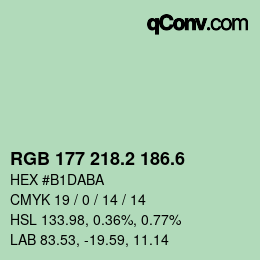 カラーコード: RGB 177 218.2 186.6 | qconv.com