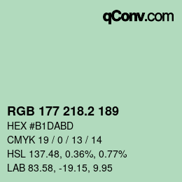 カラーコード: RGB 177 218.2 189 | qconv.com