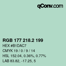カラーコード: RGB 177 218.2 199 | qconv.com