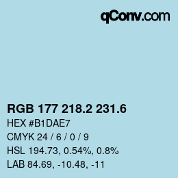 カラーコード: RGB 177 218.2 231.6 | qconv.com