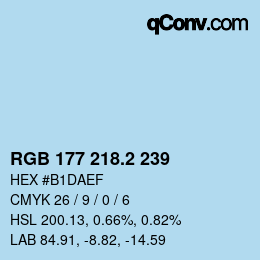 カラーコード: RGB 177 218.2 239 | qconv.com
