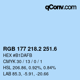 カラーコード: RGB 177 218.2 251.6 | qconv.com