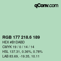 カラーコード: RGB 177 218.6 189 | qconv.com