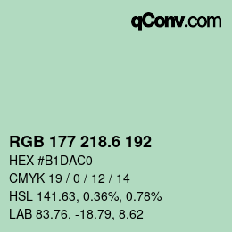 カラーコード: RGB 177 218.6 192 | qconv.com