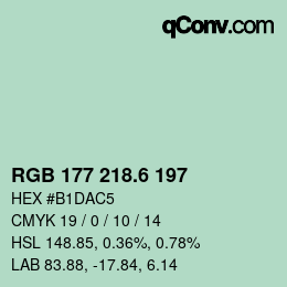 カラーコード: RGB 177 218.6 197 | qconv.com