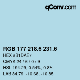 カラーコード: RGB 177 218.6 231.6 | qconv.com