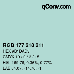 Farbcode: RGB 177 218 211 | qconv.com