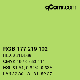 カラーコード: RGB 177 219 102 | qconv.com