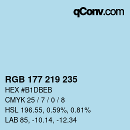 Color code: RGB 177 219 235 | qconv.com