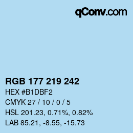 Color code: RGB 177 219 242 | qconv.com