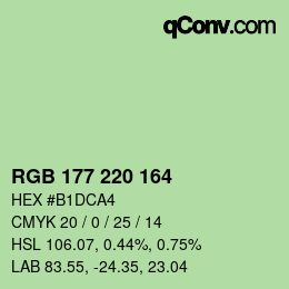 Código de color: RGB 177 220 164 | qconv.com