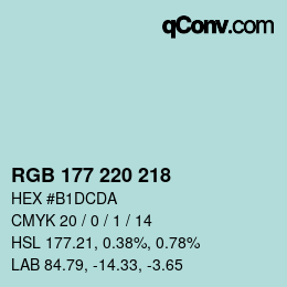 Farbcode: RGB 177 220 218 | qconv.com