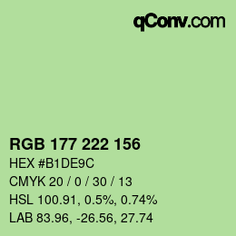 Farbcode: RGB 177 222 156 | qconv.com