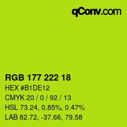 颜色代码: RGB 177 222 18 | qconv.com