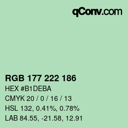 Farbcode: RGB 177 222 186 | qconv.com
