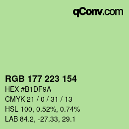 Farbcode: RGB 177 223 154 | qconv.com