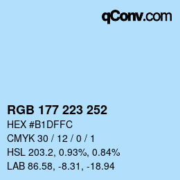 Código de color: RGB 177 223 252 | qconv.com
