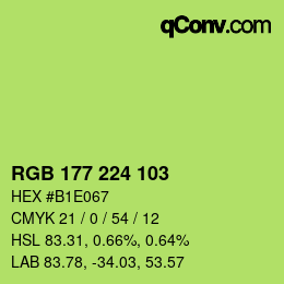 颜色代码: RGB 177 224 103 | qconv.com