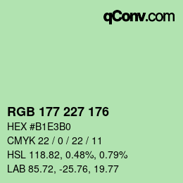 颜色代码: RGB 177 227 176 | qconv.com