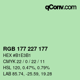 Farbcode: RGB 177 227 177 | qconv.com