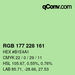 Color code: RGB 177 228 161 | qconv.com