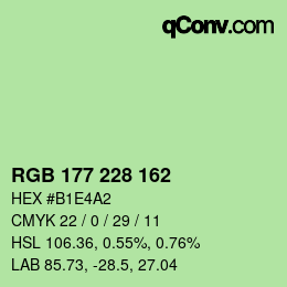 カラーコード: RGB 177 228 162 | qconv.com