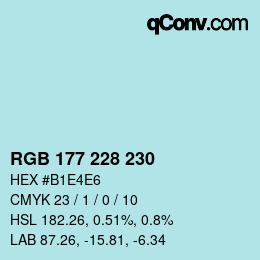 Farbcode: RGB 177 228 230 | qconv.com