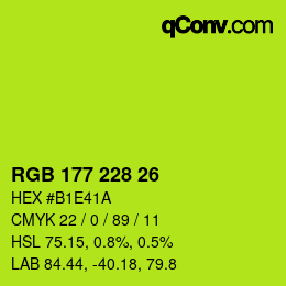Color code: RGB 177 228 26 | qconv.com