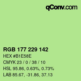 Color code: RGB 177 229 142 | qconv.com