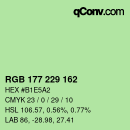 Color code: RGB 177 229 162 | qconv.com