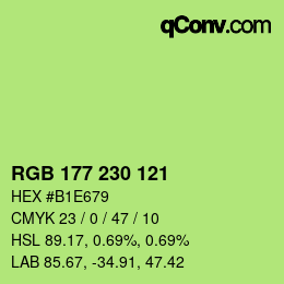 カラーコード: RGB 177 230 121 | qconv.com