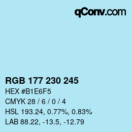 カラーコード: RGB 177 230 245 | qconv.com