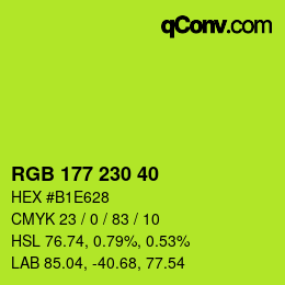 カラーコード: RGB 177 230 40 | qconv.com