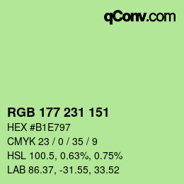 Color code: RGB 177 231 151 | qconv.com