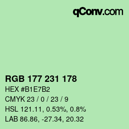 颜色代码: RGB 177 231 178 | qconv.com