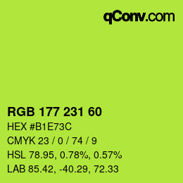 颜色代码: RGB 177 231 60 | qconv.com