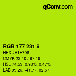 Color code: RGB 177 231 8 | qconv.com