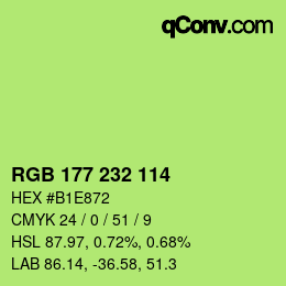 Color code: RGB 177 232 114 | qconv.com