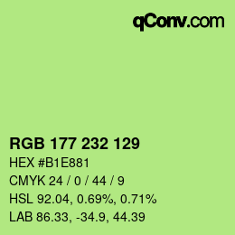 カラーコード: RGB 177 232 129 | qconv.com