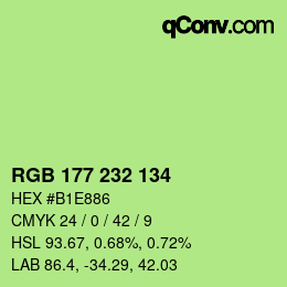 Color code: RGB 177 232 134 | qconv.com