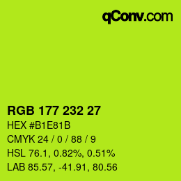 Color code: RGB 177 232 27 | qconv.com